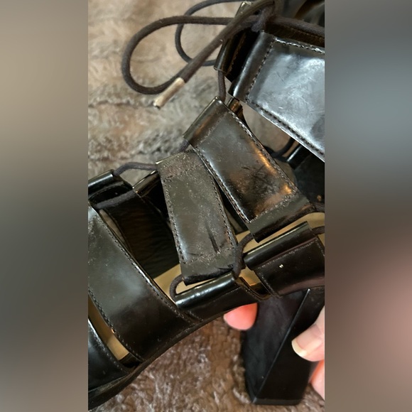 Loeffler Randall Black Pointed Lace-Up Women's Heels - Picture 4 of 8